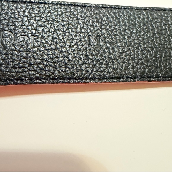 PabDer Red leather belt with silver tone  rhinestones buckle size M (36\